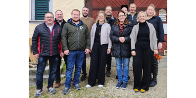Der Vorstand des Schaffhauser Bauernverband (v. links): Roger Schlatter, This Vögele, Dominik Winzeler, Hendrik Güntert, Cindy Bächtold, Hansueli Graf, Noémie Winzeler-Rüegg (Agrisano), Simon Keller, Christian Müller, Nici Peter (Redaktion) und Lara Winzeler (Geschäftsführerin).  Auf dem Bild fehlt Luna Küppers.