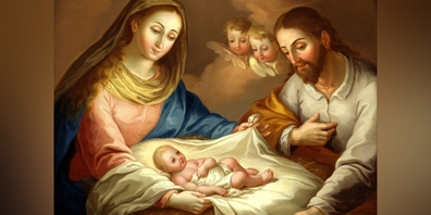 Romantisches Bild der Geburt von Jesus.