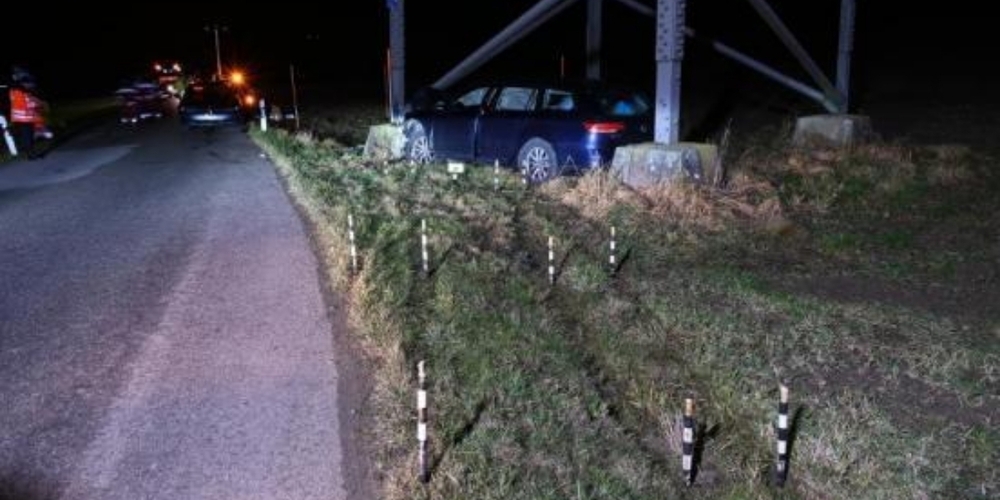 Die Unfallstelle - nach dem Eintreffen von Polizei und Rettungskräften.