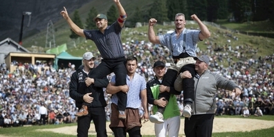 Marcel Räbsamen (links) und Samuel Giger triumphierten 2025 auf der Schwägalp. 
