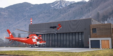 Start zu einem Rettungseinsatz von der neuen Rega Basis in Mollis GL.