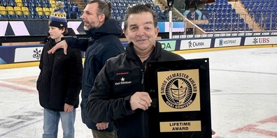 Besondere Ehre für Oski Gönitzer: der Swiss Icemaster Lifetime Award für die Eismeister-Legende im Lido.