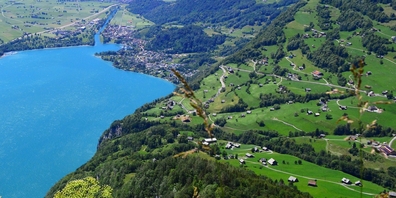 Blick vom Ammler Aussichtspunkt Chapf auf den Walensee, Weesen, Fli und Teile Amdens. (Archivbild)
