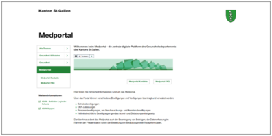 Beantragung von Berufsausübungs- und Betriebsbewilligungen im Gesundheitswesen online: Ab  2. Februar 2026 steht Gesundheitsfachpersonen dafür die Online-Anwendung «Medportal» zur Verfügung.
