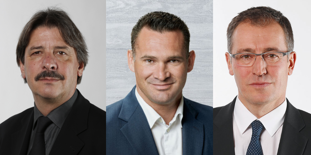 Paul Rechsteiner (Links), Marcel Dobler (Mitte), Roland Rino Büchel (Rechts).