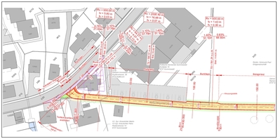Sanierung Ramendingenstrasse: Ausschnitt Situation Strassenbau.