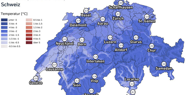 Anzahl von Eistagen im Januar 2026 (laufend bis 16. Januar)