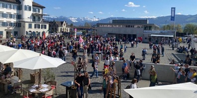 Die unbewilligte Demonstration in Rapperswil.