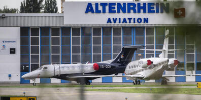 Am Flughafen Altenrhein SG herrscht während des WEF normalerweise viel Betrieb. Am Montag verhinderte der Nebel zahlreiche Landungen. (Archivbild)