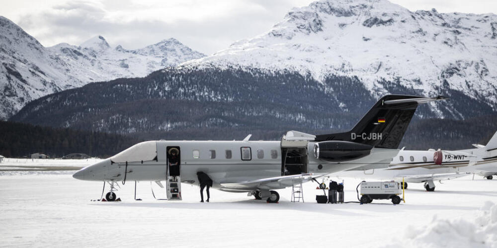 Während der Woche des Weltwirtschaftsforums erlebt der Flughafen Samedan die "ruhigste Woche des Winters". (Archivbild)