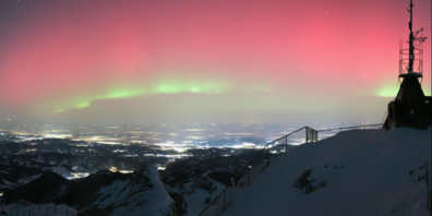 Nordlicht über dem Säntis um 22:20 Uhr am 19.1.2026