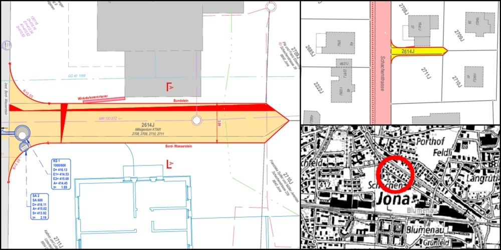 Situation und Teilstrassenplan.