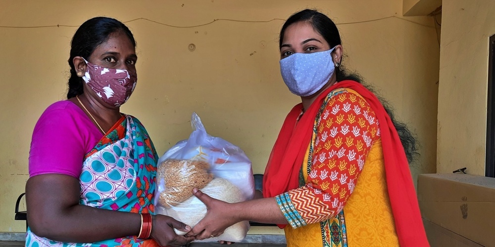 Die Stiftung Usthi leistet in Hyderabad Corona-Nothilfe für Familien. 